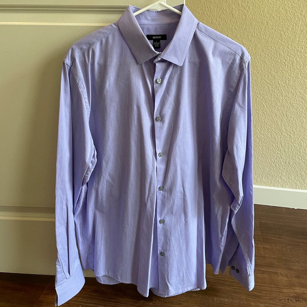Men’s Alfani Button Down Shirt (Light Purple)